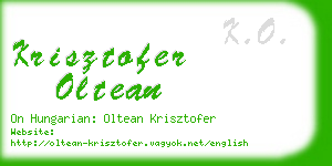 krisztofer oltean business card